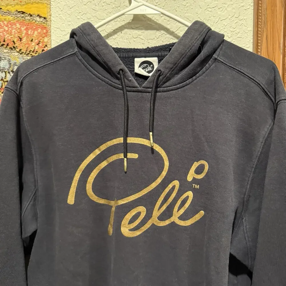 NWOT Designer Pele Futbol Soccer Black And Gold Hoodie Size‎ Medium
